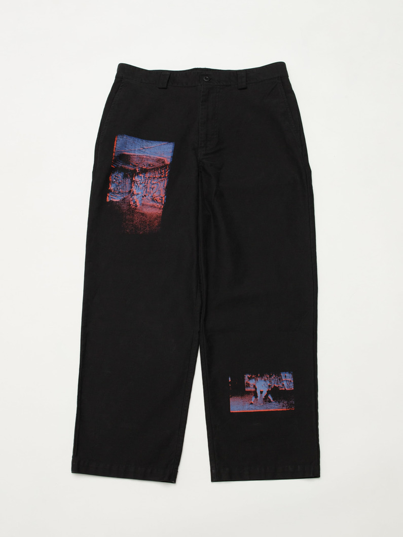 ミルコード シルクスクリーンプリンテッド パンツ 詳細画像 black 3