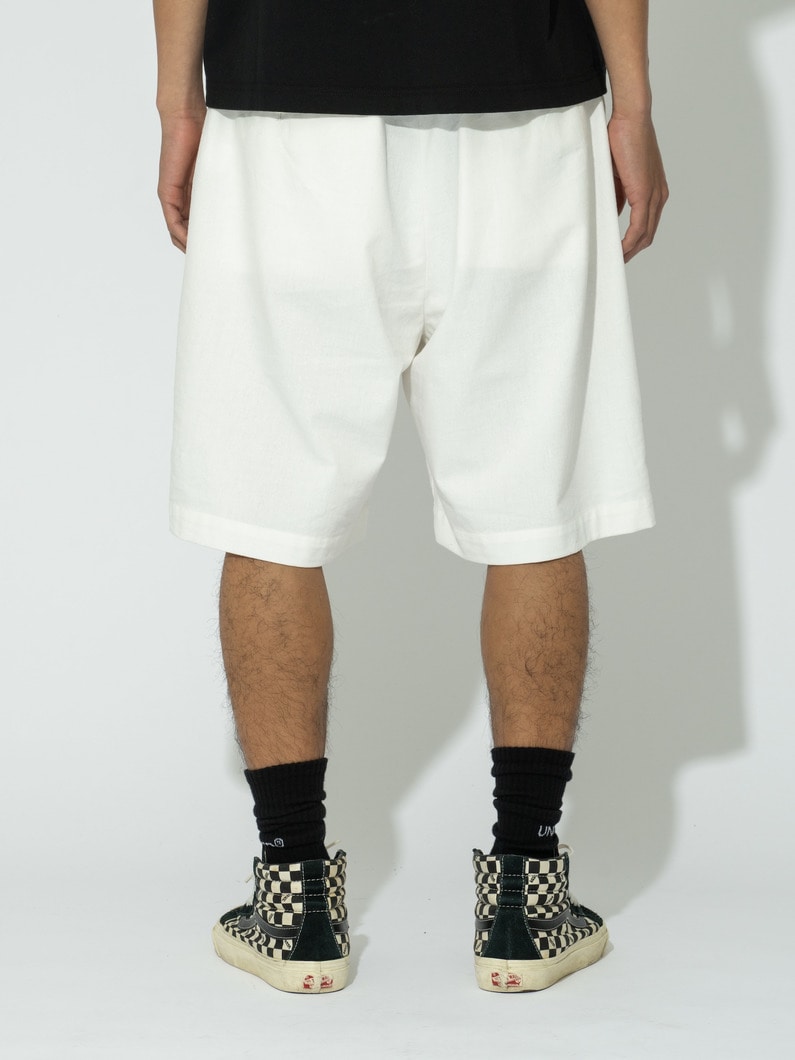 コットンリネン ワンタック ショーツ 詳細画像 white 2