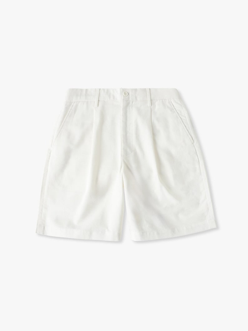 コットンリネン ワンタック ショーツ 詳細画像 white 4