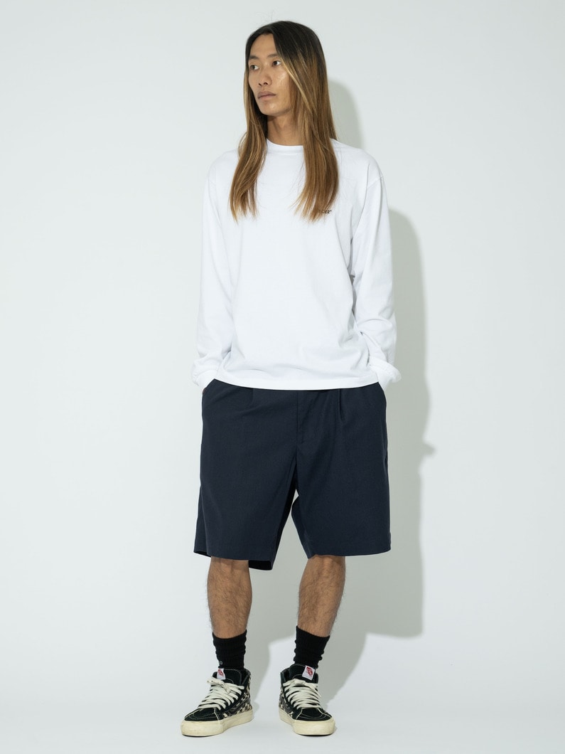 コットンリネン ワンタック ショーツ 詳細画像 navy 3