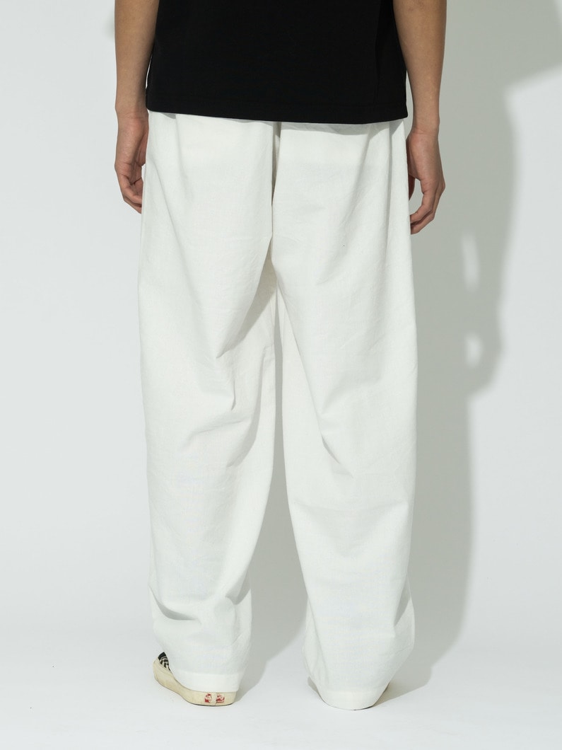 コットンリネン ワンタック パンツ 詳細画像 white 2