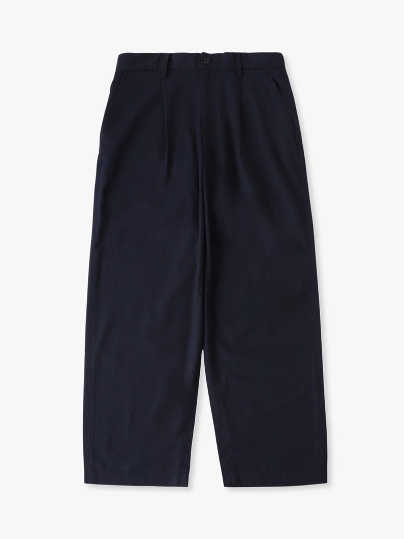 コットンリネン ワンタック パンツ 詳細画像 navy