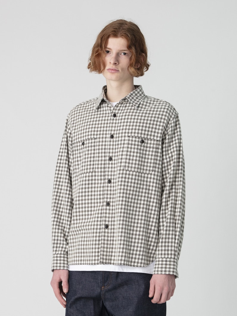 ヴィンテージ プレイドシャツ 詳細画像 white 1