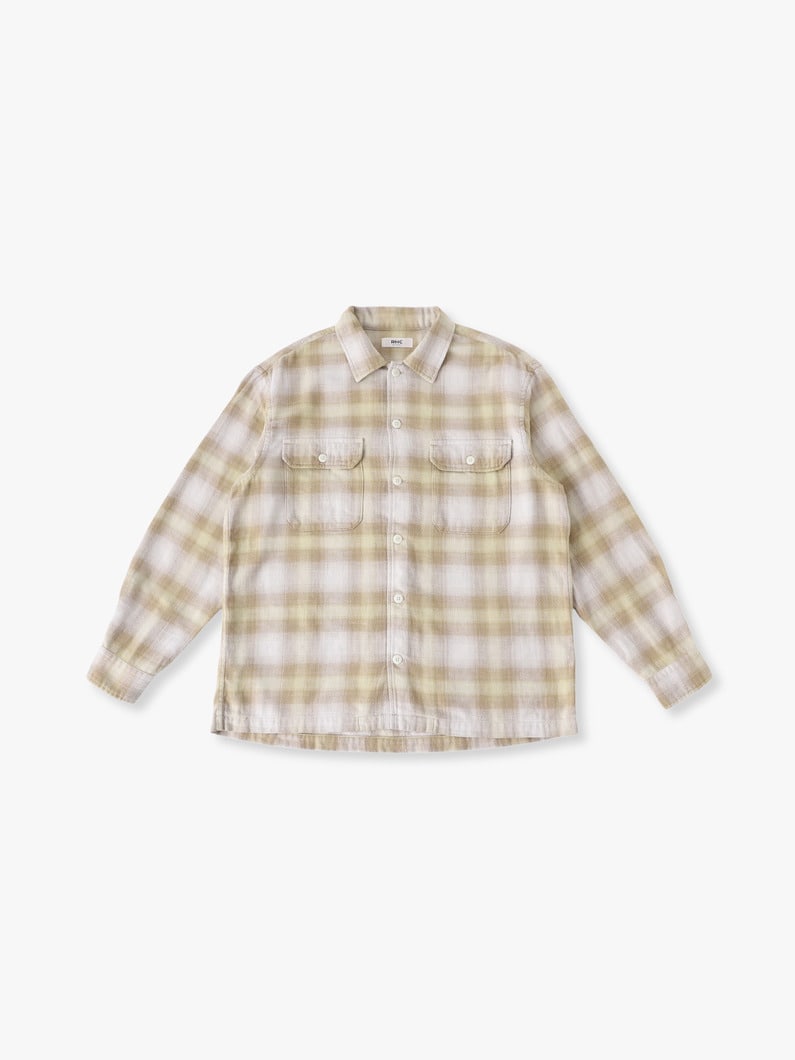 ヘリンボーン オンブレチェック シャツ 詳細画像 yellow 3