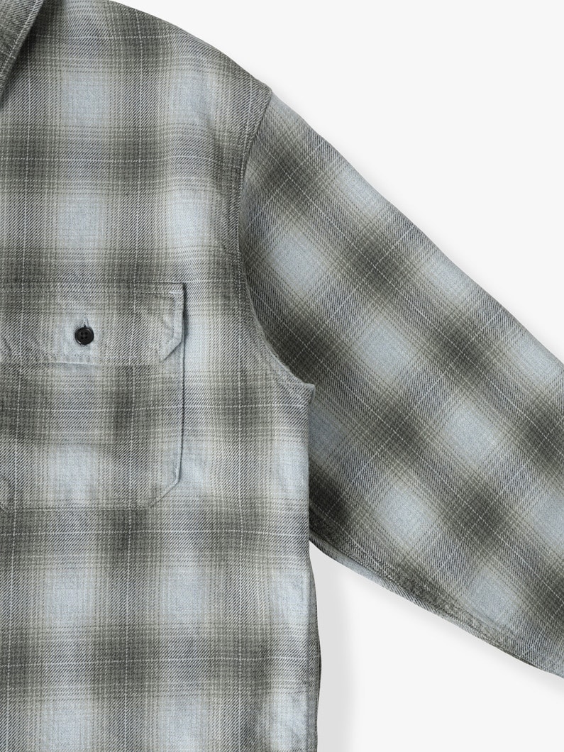 インディゴ オンブレチェック シャツ 詳細画像 green 2