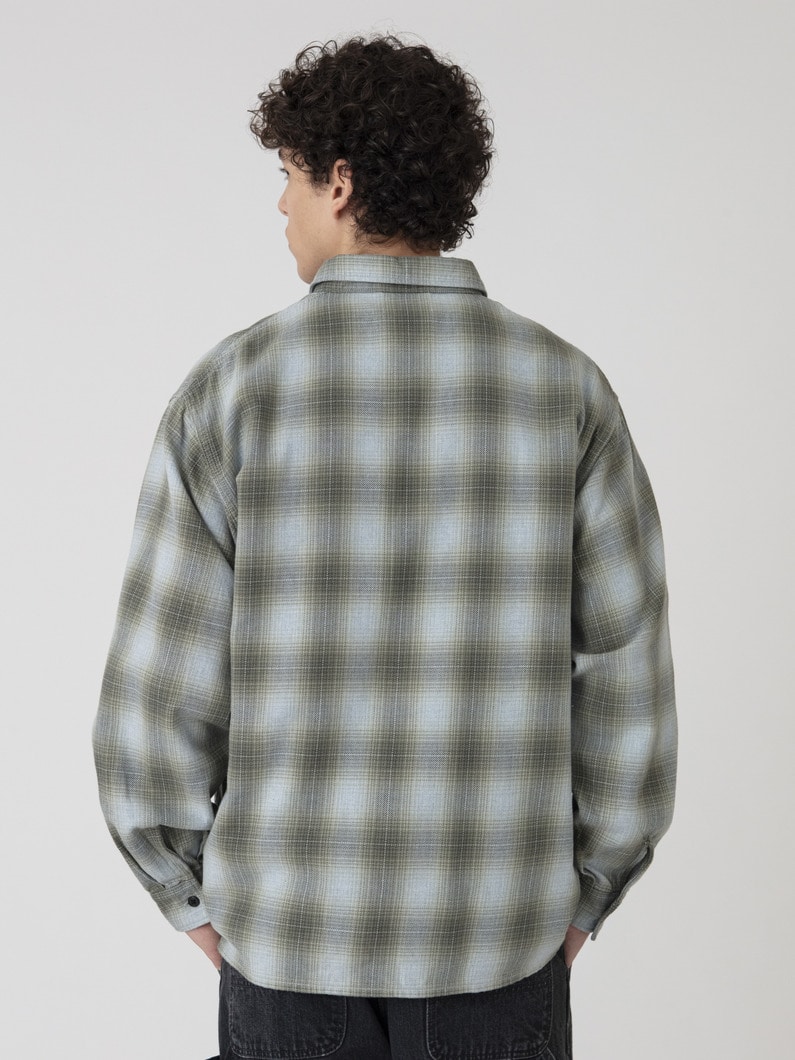 インディゴ オンブレチェック シャツ 詳細画像 green 3