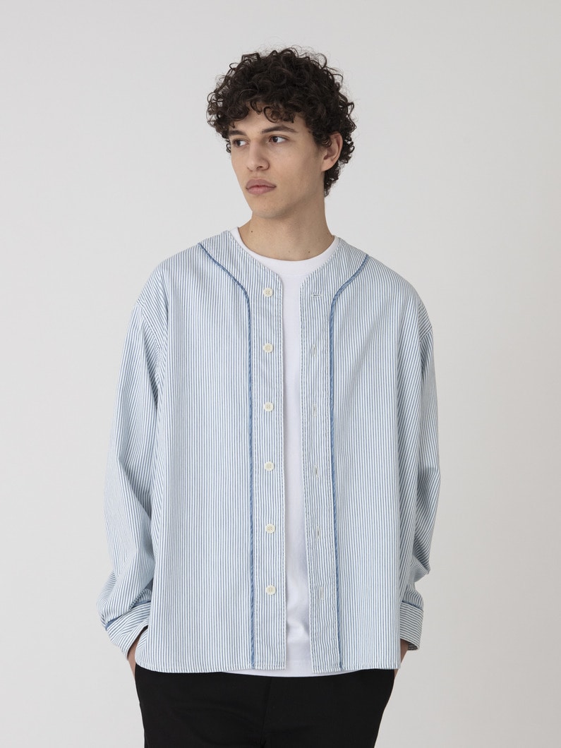 インディゴ ベースボールシャツ 詳細画像 white 1