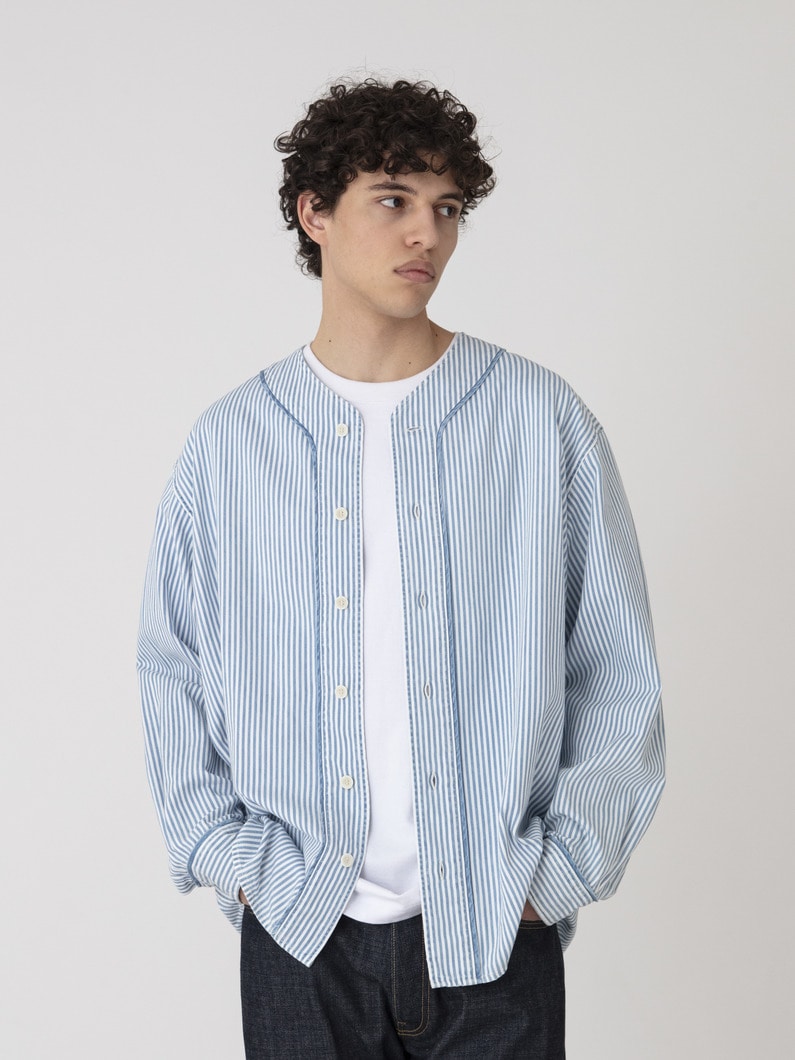 インディゴ ベースボールシャツ 詳細画像 indigo