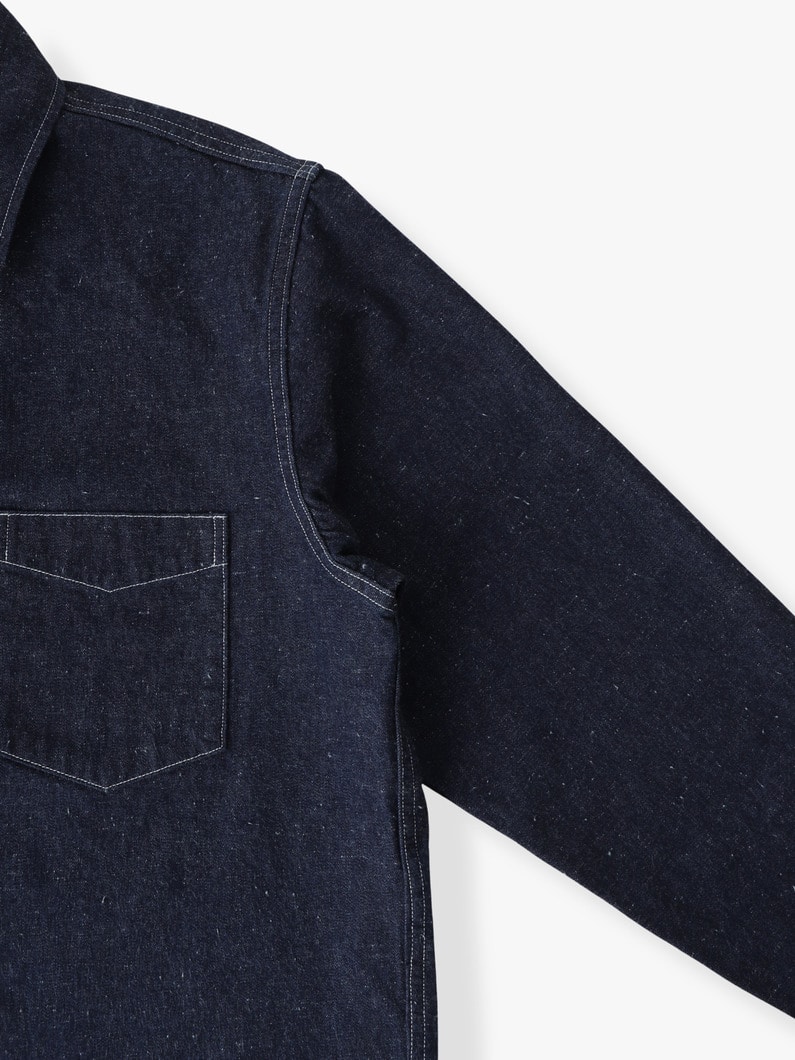 8オンス ワンウォッシュ デニムシャツ 詳細画像 indigo 2