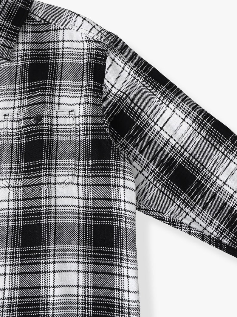 コットンリネン チェック シャツ 詳細画像 white/black 2