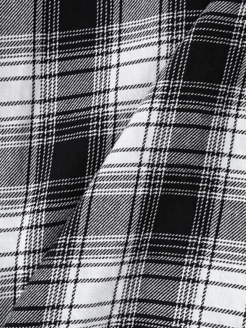 コットンリネン チェック シャツ 詳細画像 white/black 3
