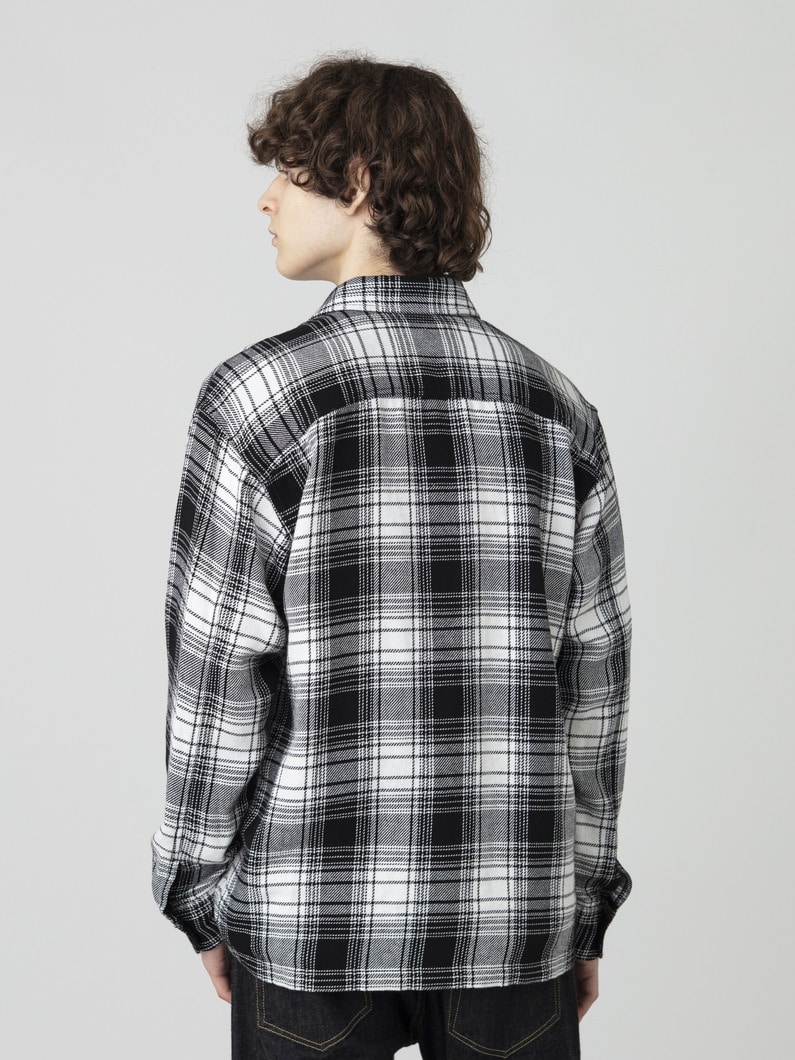 コットンリネン チェック シャツ 詳細画像 white/black 3