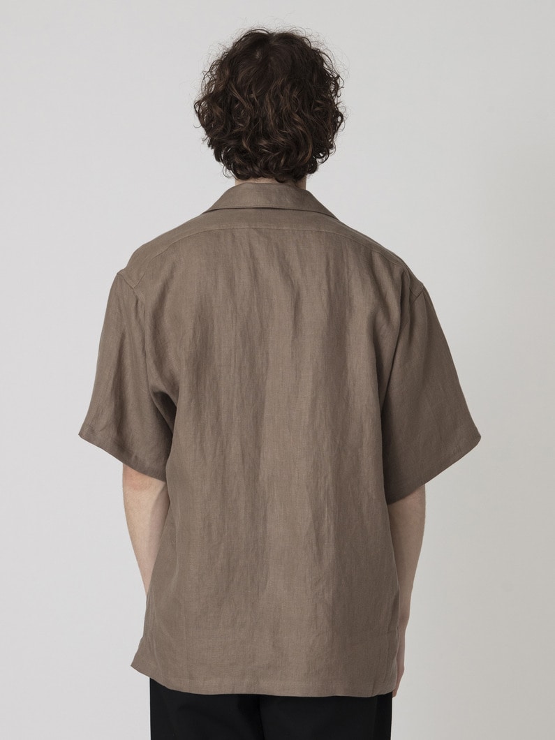 ジャパンリネン オープンカラー ショートスリーブシャツ 詳細画像 beige 3