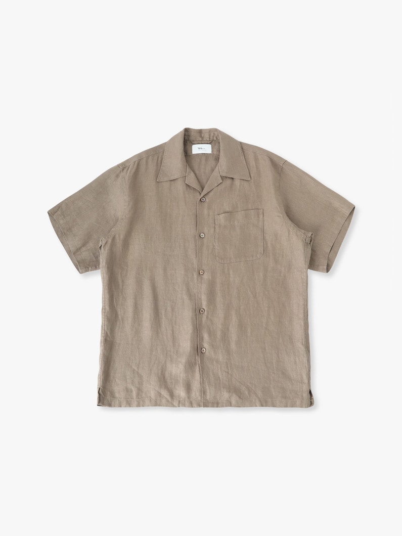 ジャパンリネン オープンカラー ショートスリーブシャツ 詳細画像 beige 4