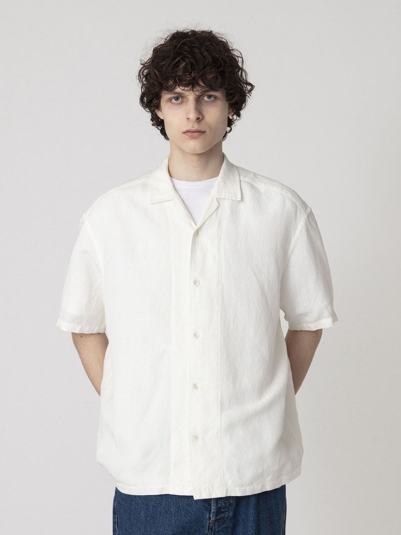レーヨンリネン ボクシーフィット ショートスリーブシャツ 詳細画像 white 2