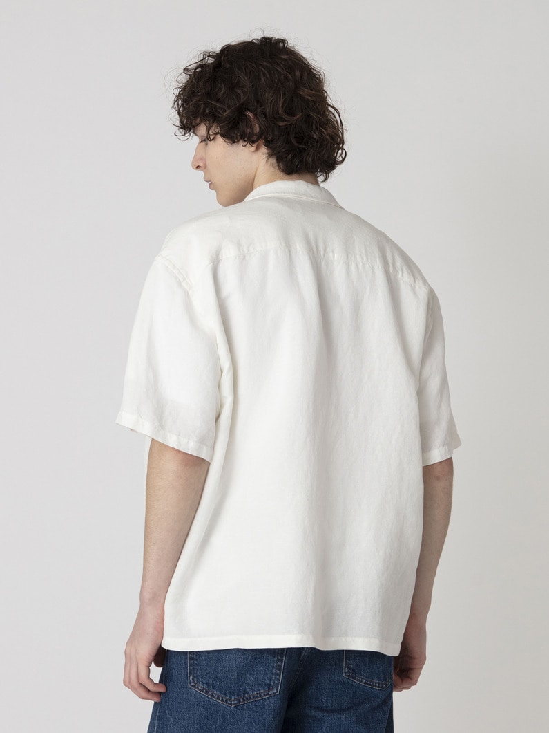 レーヨンリネン ボクシーフィット ショートスリーブシャツ 詳細画像 white 3
