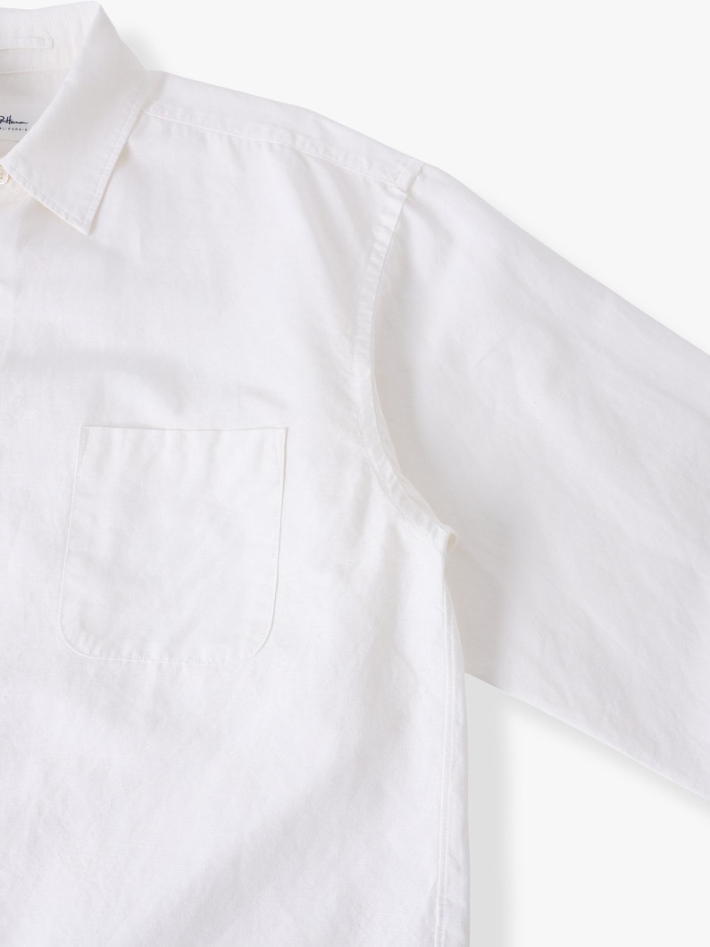 アルビニ リネン ブロードシャツ 詳細画像 white 2