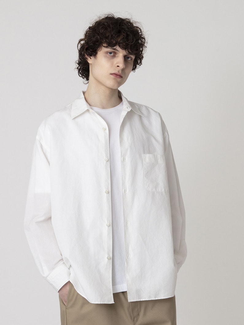 アルビニ リネン ブロードシャツ 詳細画像 white 1