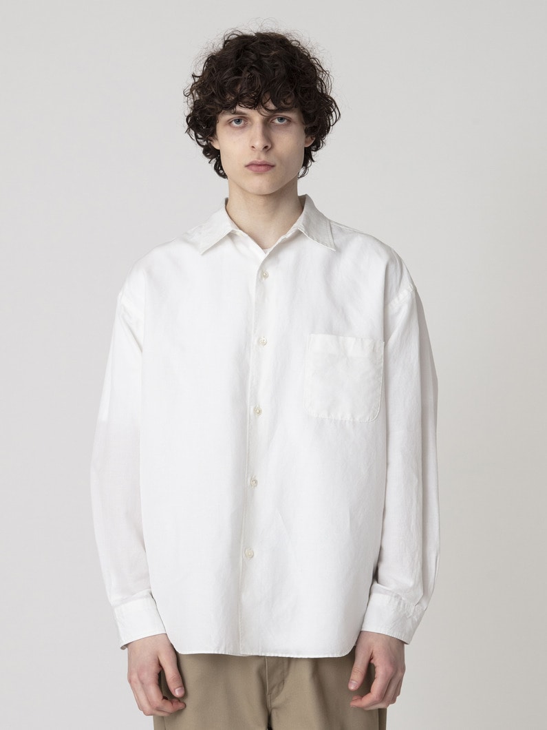 アルビニ リネン ブロードシャツ 詳細画像 white 2