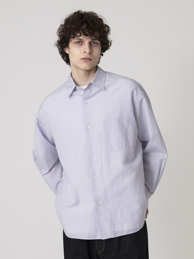 アルビニ リネン ブロードシャツ 詳細画像 sax