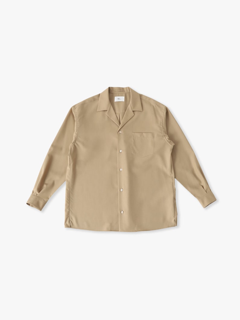 テックウール オープンカラー シャツ 詳細画像 beige 1