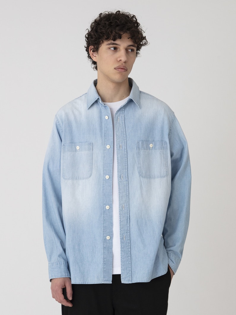 ヴィンテージ シャンブレーデニム シャツ 詳細画像 indigo 1