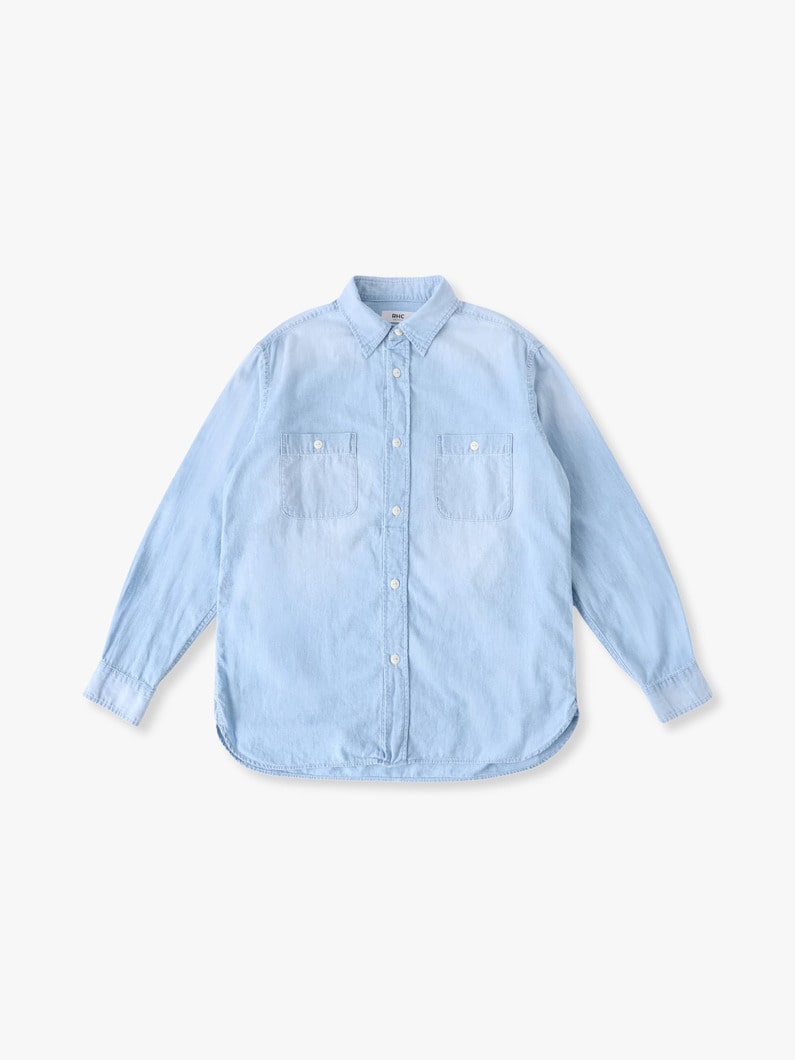 ヴィンテージ シャンブレーデニム シャツ 詳細画像 indigo 3