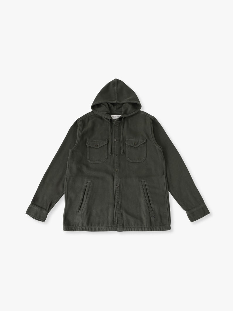 ザ フーデッド ブランケット シャツ 詳細画像 dark green