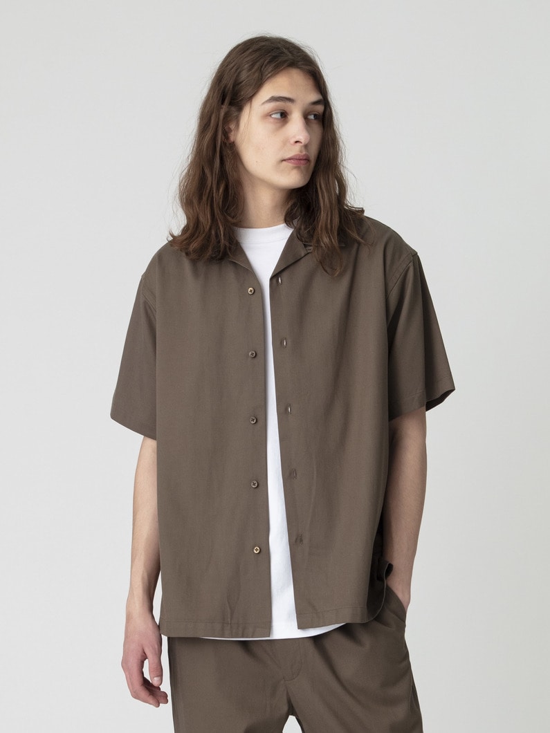 テンセルコットン オープンカラーシャツ 詳細画像 khaki
