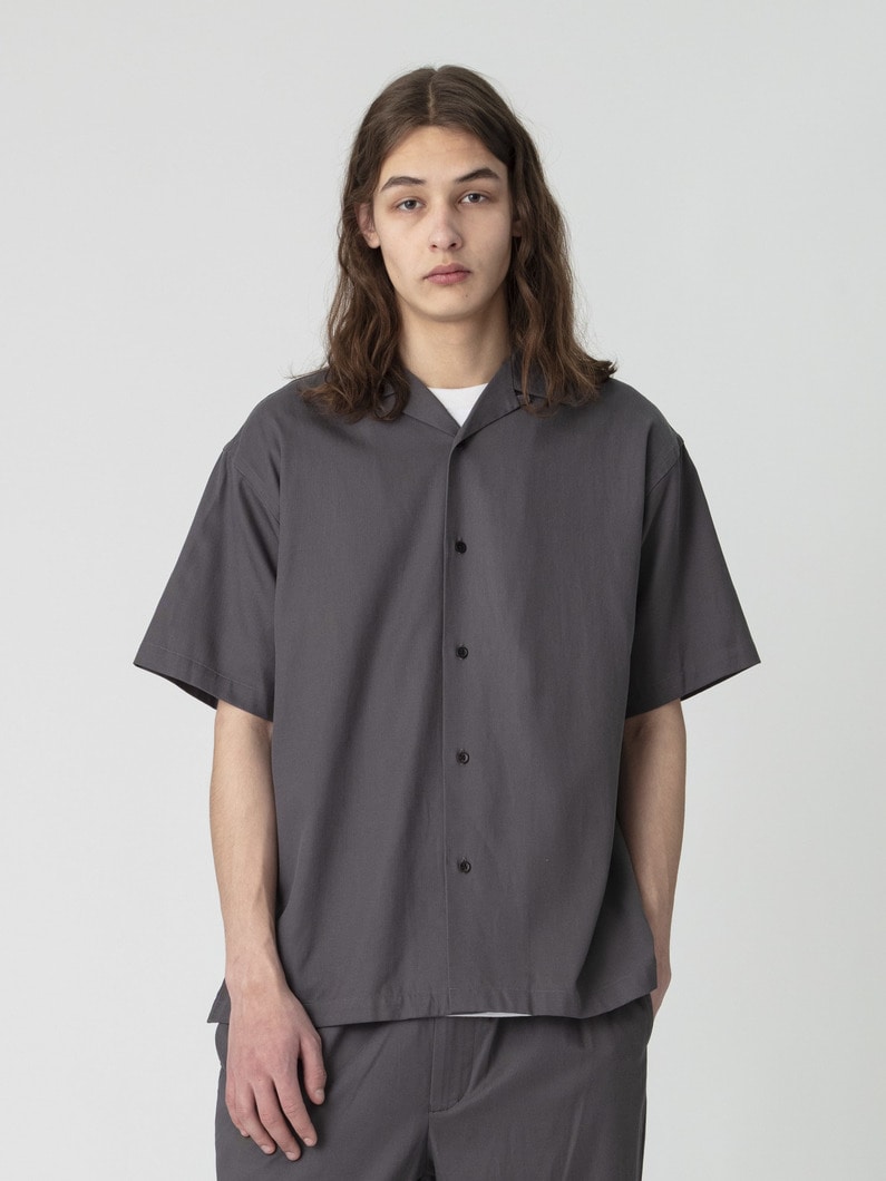 テンセルコットン オープンカラーシャツ 詳細画像 charcoal gray