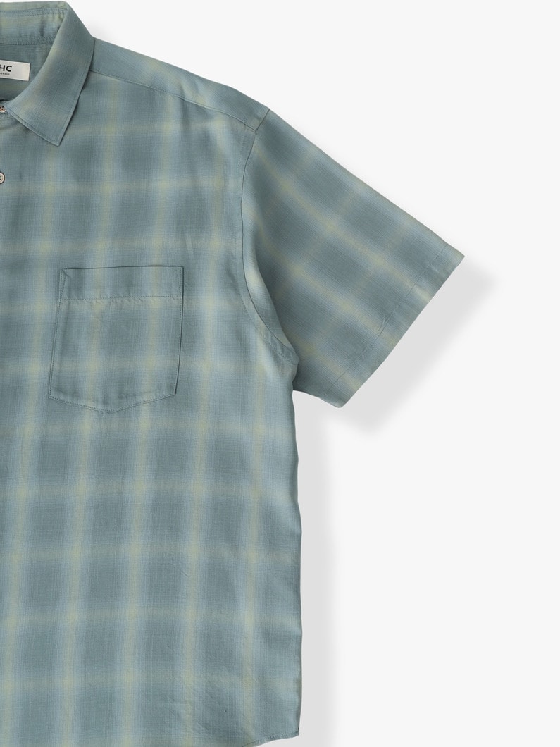 テンセル オンブレチェック ショートスリーブシャツ 詳細画像 blue 2