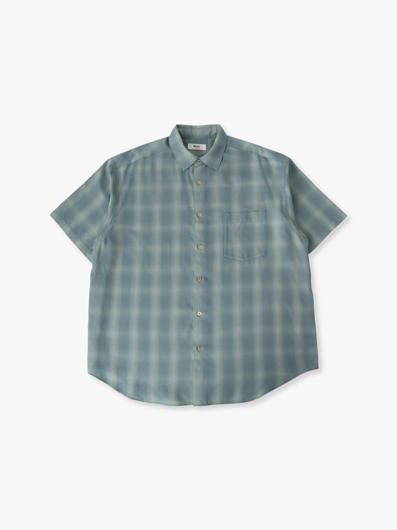 テンセル オンブレチェック ショートスリーブシャツ 詳細画像 blue 4
