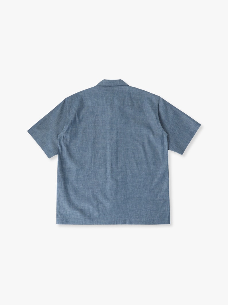 オーガニックコットン エンブロイダリー ショートスリーブシャツ 詳細画像 blue 1