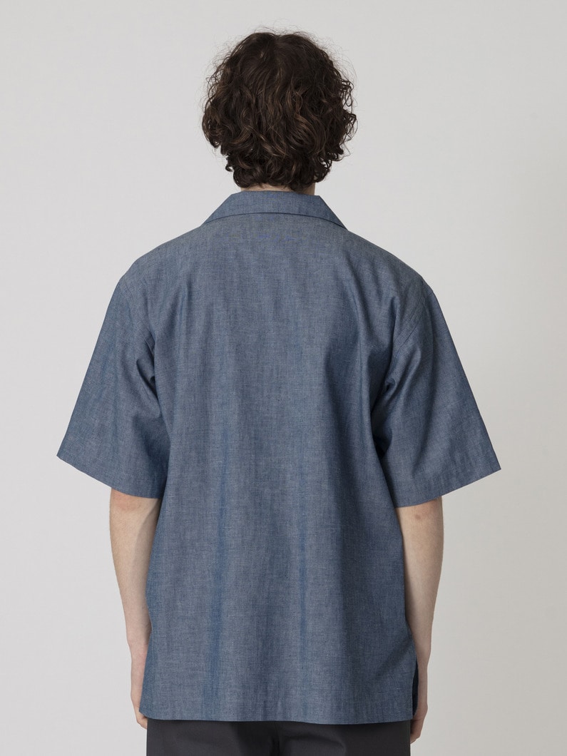 オーガニックコットン エンブロイダリー ショートスリーブシャツ 詳細画像 blue 3