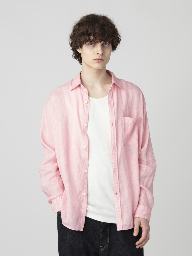 ウォッシュドリネン シャツ 詳細画像 light pink