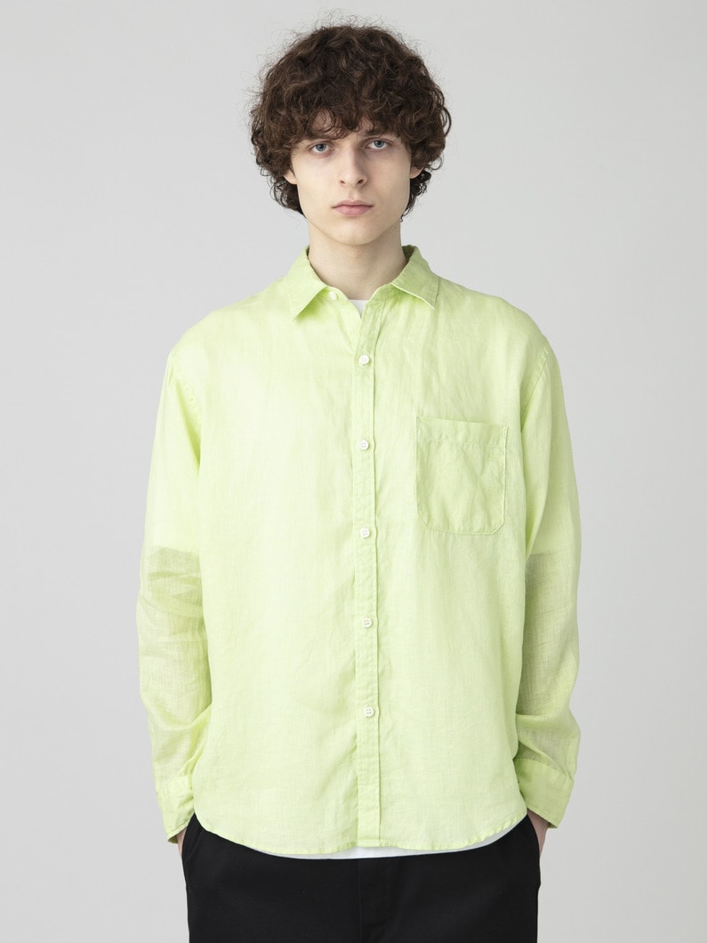 ウォッシュドリネン シャツ 詳細画像 light green