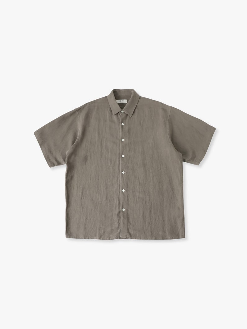 リネン ショートスリーブシャツ 詳細画像 brown 2
