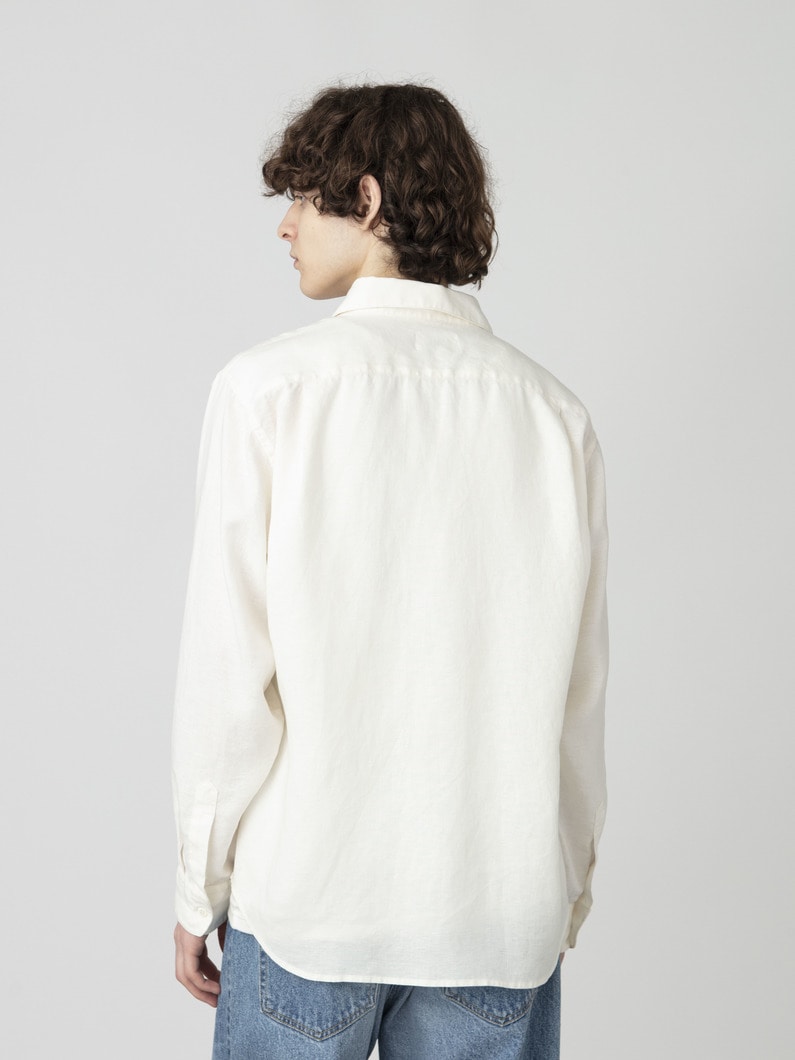 ヘンプ ブロードクロス レギュラーシャツ 詳細画像 off white 3