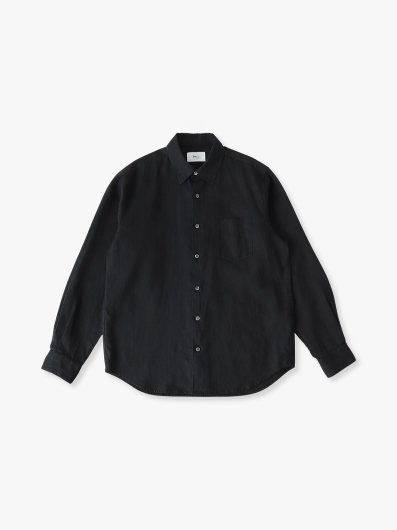 ヘンプ ブロードクロス レギュラーシャツ 詳細画像 black