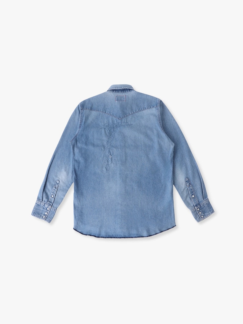 カスタマイズ アンド エンブロイダリー デニムシャツ 詳細画像 white 1