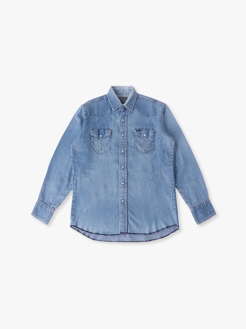 カスタマイズ アンド エンブロイダリー デニムシャツ 詳細画像 navy