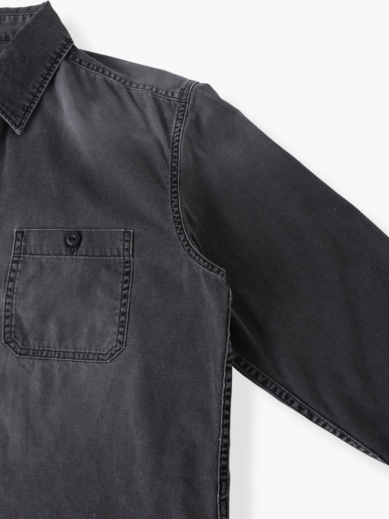 ピグメントダイ ダックシャツ 詳細画像 black 2