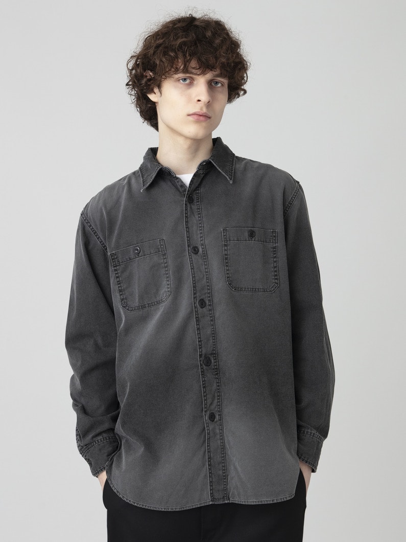 ピグメントダイ ダックシャツ 詳細画像 black 2