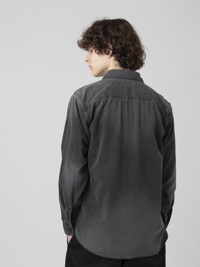 ピグメントダイ ダックシャツ 詳細画像 black 3