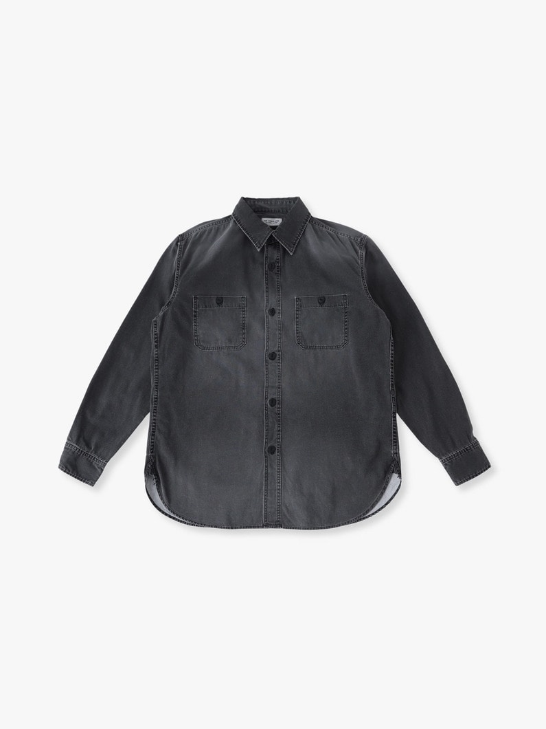 ピグメントダイ ダックシャツ 詳細画像 black 4