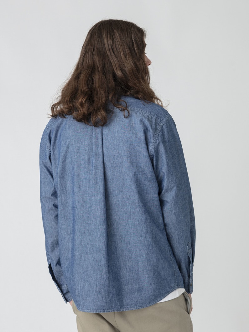 シャンブレー ボタンダウン シャツ 詳細画像 indigo 3