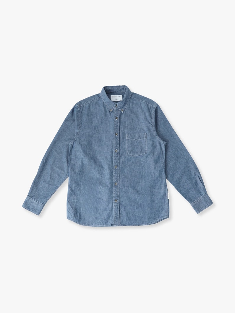 シャンブレー ボタンダウン シャツ 詳細画像 indigo 4