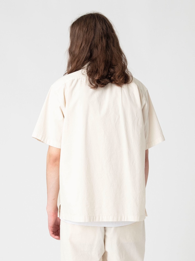 スラブシャンブレー オープンカラー ショートスリーブシャツ 詳細画像 white 2