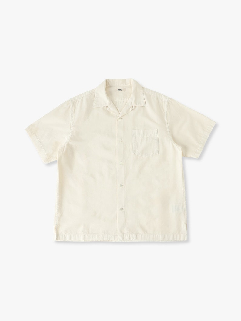 スラブシャンブレー オープンカラー ショートスリーブシャツ 詳細画像 white 3