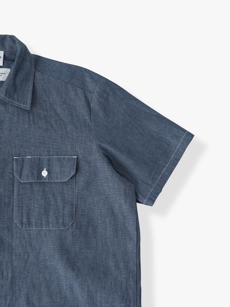 シャンブレー ショートスリーブ シャツ 詳細画像 light blue 2